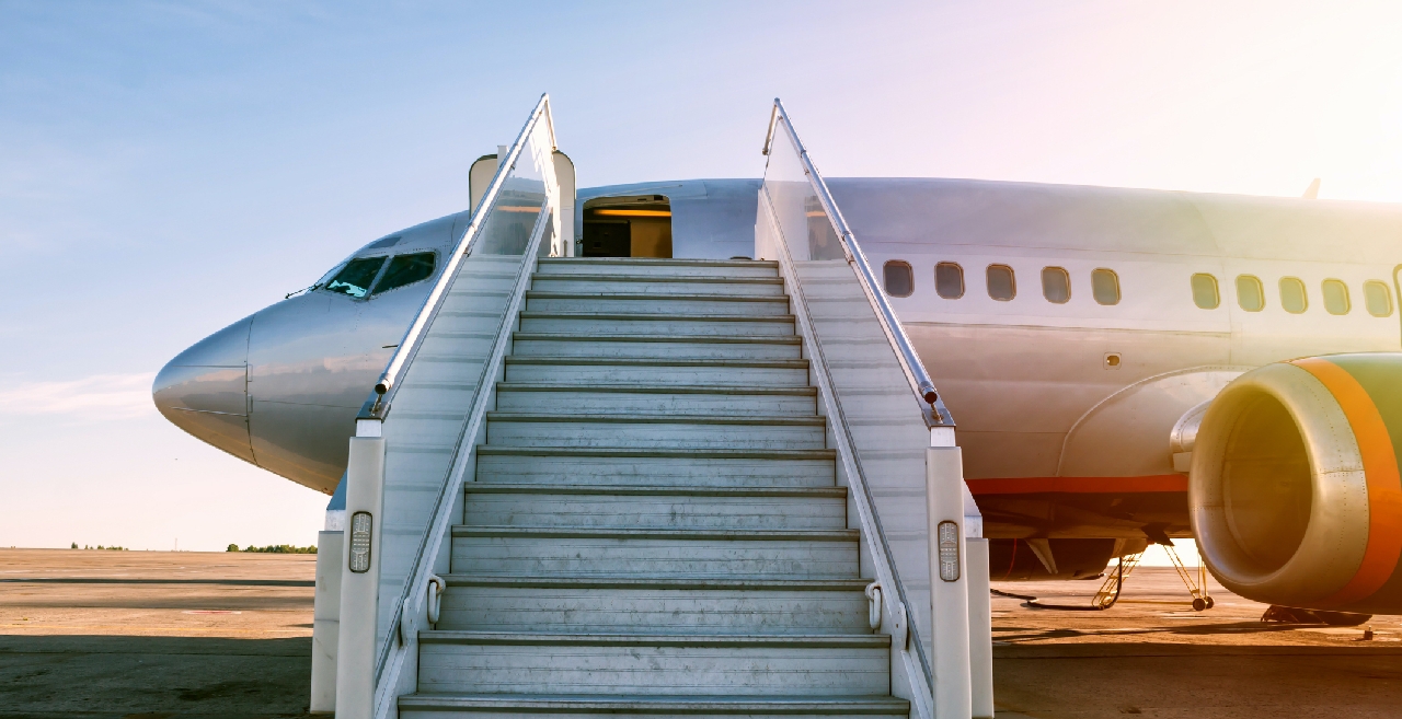 Photo of airplane with steps